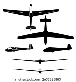 Juego de Vectores de planeador biplaza para corte láser y vinilo