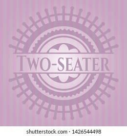 Two-seater realistic pink emblem. Vector Illustration. Detailed.