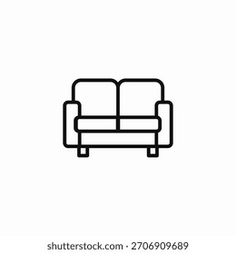 two-seater sofa icon sign vector