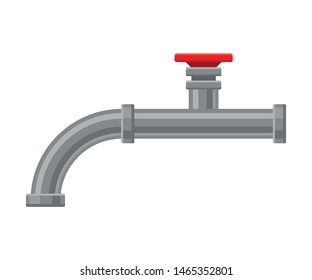 Two-section pipe with a bend. Vector illustration on white background.