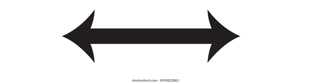 Two-sided arrow icon, Two-way direction symbol is cut into 2 pieces. Isolated on a white background design eps 10