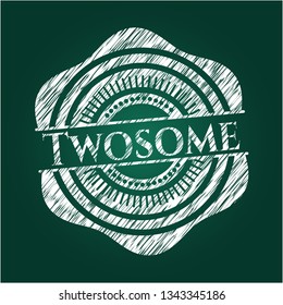 Twosome chalkboard emblem on black board