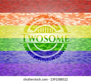 Twosome lgbt colors emblem. Vector Illustration. Mosaic.