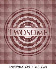Twosome red geometric badge. Seamless.