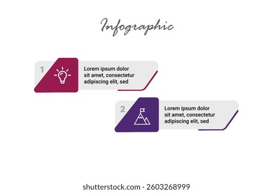 Two-Step Infographic for Modern Presentation Design Process Layout Brochure and Banner Creation