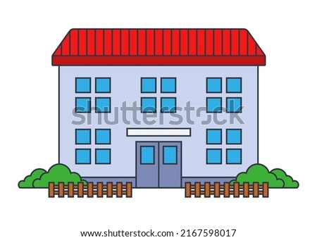 two-storey apartment building. cheap housing. flat vector illustration.