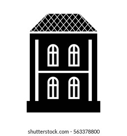 two-storey building icon vector