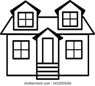 Two-storey cottage in outline style
