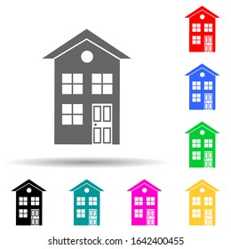 two-storey house multi color style icon. Simple glyph, flat vector of house icons for ui and ux, website or mobile application