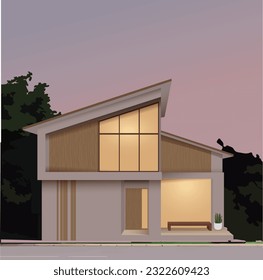 Plan de dos pisos, plan de casa, estructura de la casa