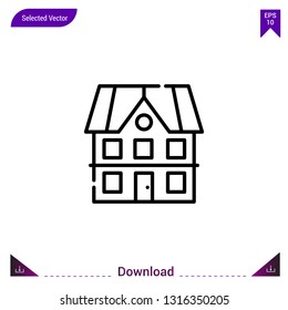 two-storey vector . Best modern, simple, isolated, type-of-houses , logo, flat icon for website design or mobile applications, UI / UX design vector format