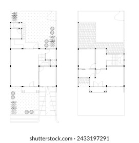 two-story plan of a residential house