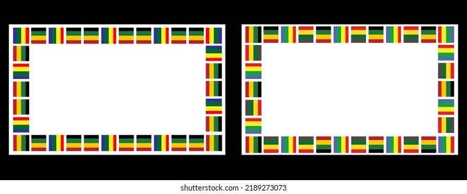Two-style background with four colored squares as a frame. white background