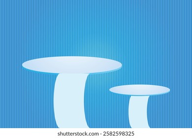 Two-Tiered Blue Podium Design Display 