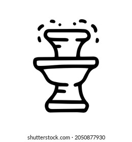 two-tiered fountain line vector doodle simple icon
