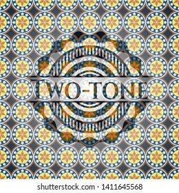 Two-tone arabic badge background. Arabesque decoration.