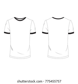 Twotone black and white T-shirt template using for fashion cloth design and assessorie for designer to make mock up or blue print in copany

