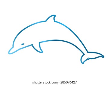 Two-tone blue jumping dolphin