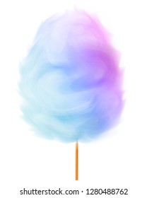 Two-tone blue pink gradient cotton candy.Isolated on white background.