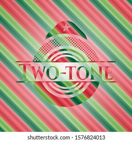 Two-tone christmas colors style badge. Vector Illustration. Detailed.