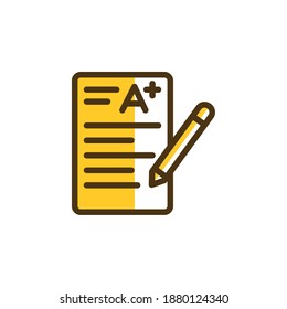 Two-Tone color, icon exam test, education icon can be used for mobile app, website, infographic, with eps file editable etc