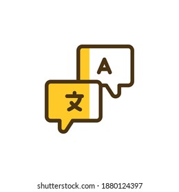 Two-Tone color, icon language, icon education can be used for mobile app, website, infographic, with eps file editable, etc