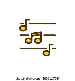 Two-Tone color, icon music, education icon can be used for mobile app, website, infographic, with eps file editable, etc