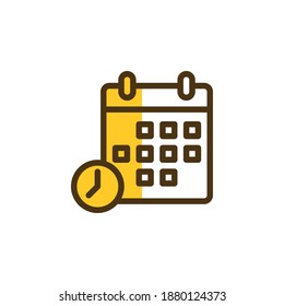 Two-Tone color, icon schedule, education icon can be used for mobile app, website, infographic, with eps file editable, etc