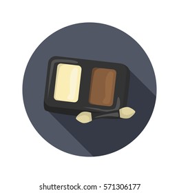 Two-tone eyeshadow color flat icon for web and mobile design