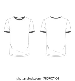 Twotone Gray and white T-shirt template using for fashion cloth design and assessorie for designer to make mock up 