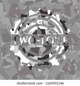 Two-tone grey camouflage emblem