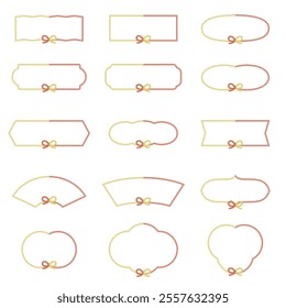 Two-Tone Japanese-Style Mizuhiki (paper strings tied around a wrapped gift)Text Frame
