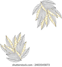 two-tone leaf pattern with splatter effect