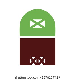 Two-tone Minimalist Abstract Symbol with Geometric Shapes