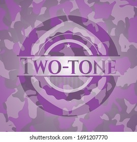 Two-tone pink and purple on camouflaged pattern. Vector Illustration. Detailed.