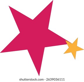Two-Tone Pink Star Icon with Shadow.Stylized star icon with a pink color gradient and layered shadow, adding a playful or magical touch.