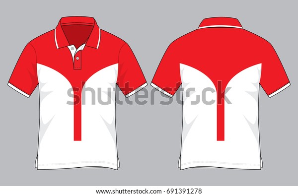 Twotone Polo Shirt Design Vector Redwhite Stock Vector (Royalty Free ...