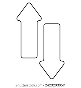 Two-way, arrow, go, up, down icon. Design template vector