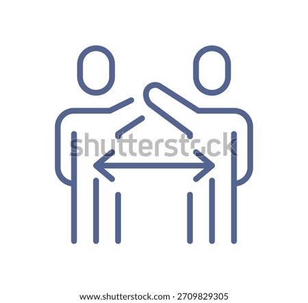 Two-way communication icon showing mutual exchange and information transfer for collaborative interaction, feedback cycle, team coordination and cooperative workflow flat vector illustration.
