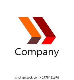 Two-way logo image of various colors and not the same side length