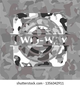 Two-way on grey camo texture