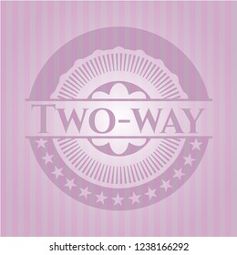 Two-way pink emblem. Retro