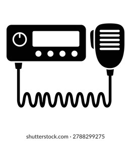 Twoway radio communication device with microphone and antenna electronic equipment icon