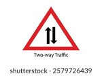 Two-way Traffic Sign, Cautionary Symbol.