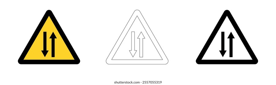 Two-way traffic sign. Vector format