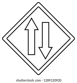 Two-way traffic signs in four versions.