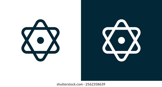 Two-way triangle combination logo, line art triangle