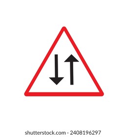 two-way vehicle traffic vector icon