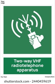 Two-way VHF radiotelephone apparatus signs symbol standard iso 7010