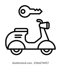 Two-Wheeler Hire icon line vector illustration